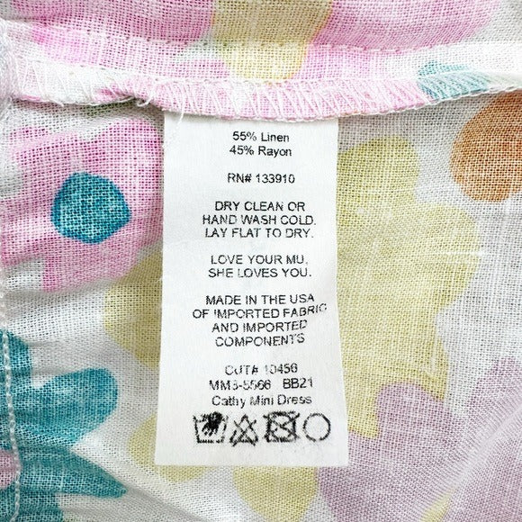 Show Me Your Mumu Cathy Linen Mini Dress in Petal Pop Size XS