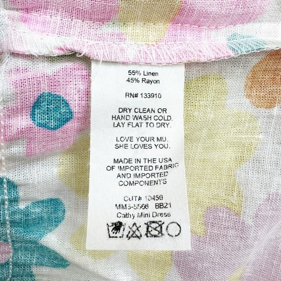 Show Me Your Mumu Cathy Linen Mini Dress in Petal Pop Size XS