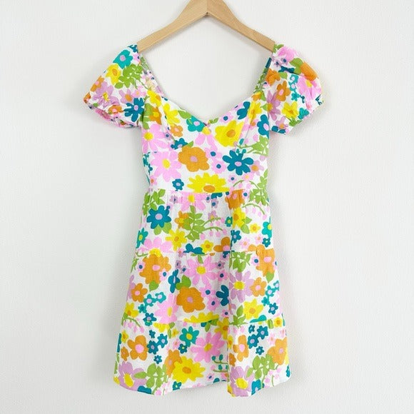 Show Me Your Mumu Cathy Linen Mini Dress in Petal Pop Size XS