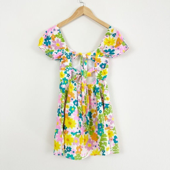 Show Me Your Mumu Cathy Linen Mini Dress in Petal Pop Size XS