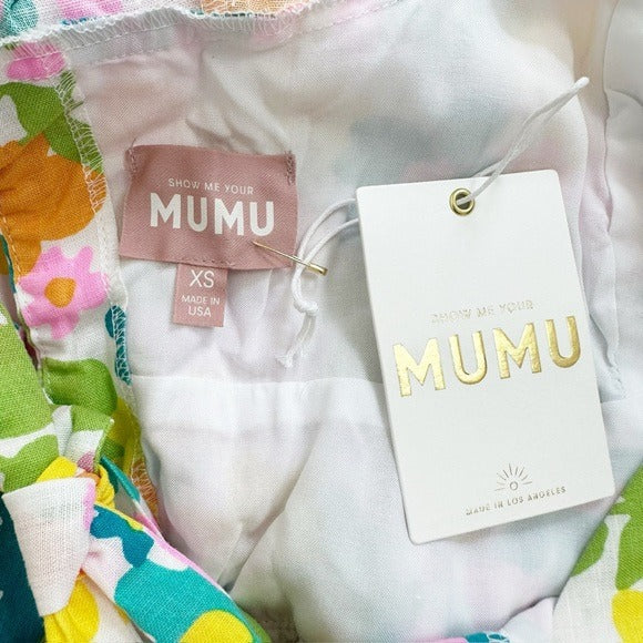 Show Me Your Mumu Cathy Linen Mini Dress in Petal Pop Size XS