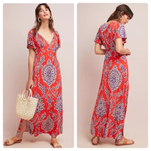 Anthropologie Akemi + Kin Red Medallion Maxi Dress - Small