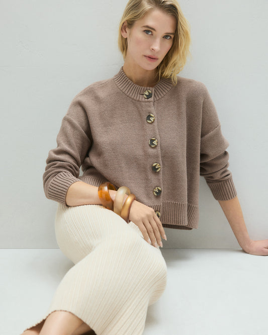 Quince Gray Button Down Cardigan - Medium