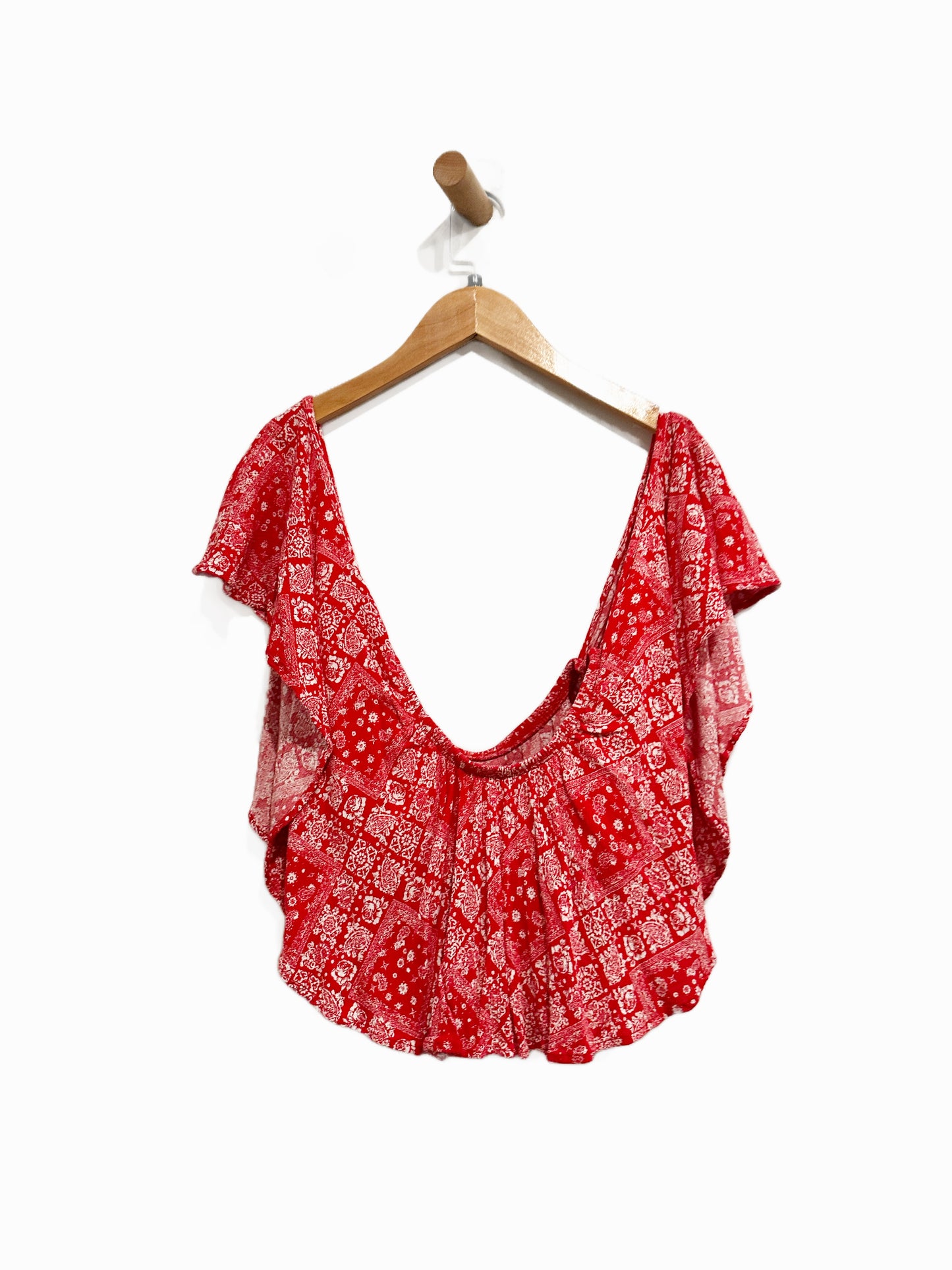 Vintage Havanna Red Floral OTS Top