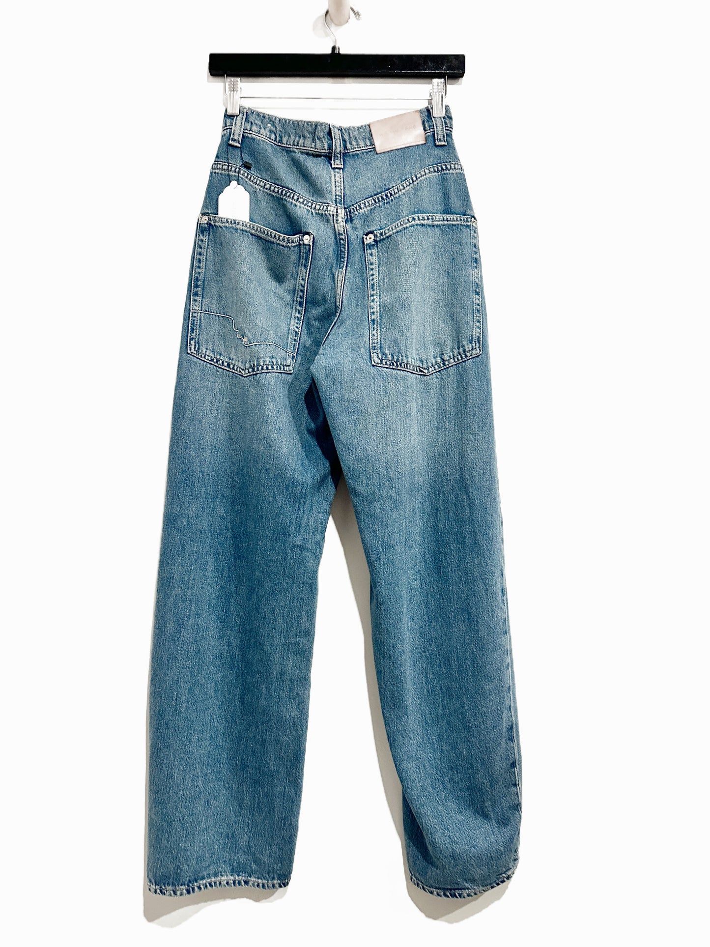 Free People Truro Baggy Puddle Jeans in Water Stoned Blue - 26