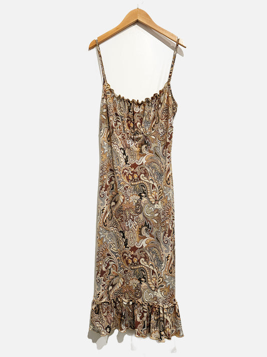 Wet Seal Vintage Paisley Slinky Dress - M/L