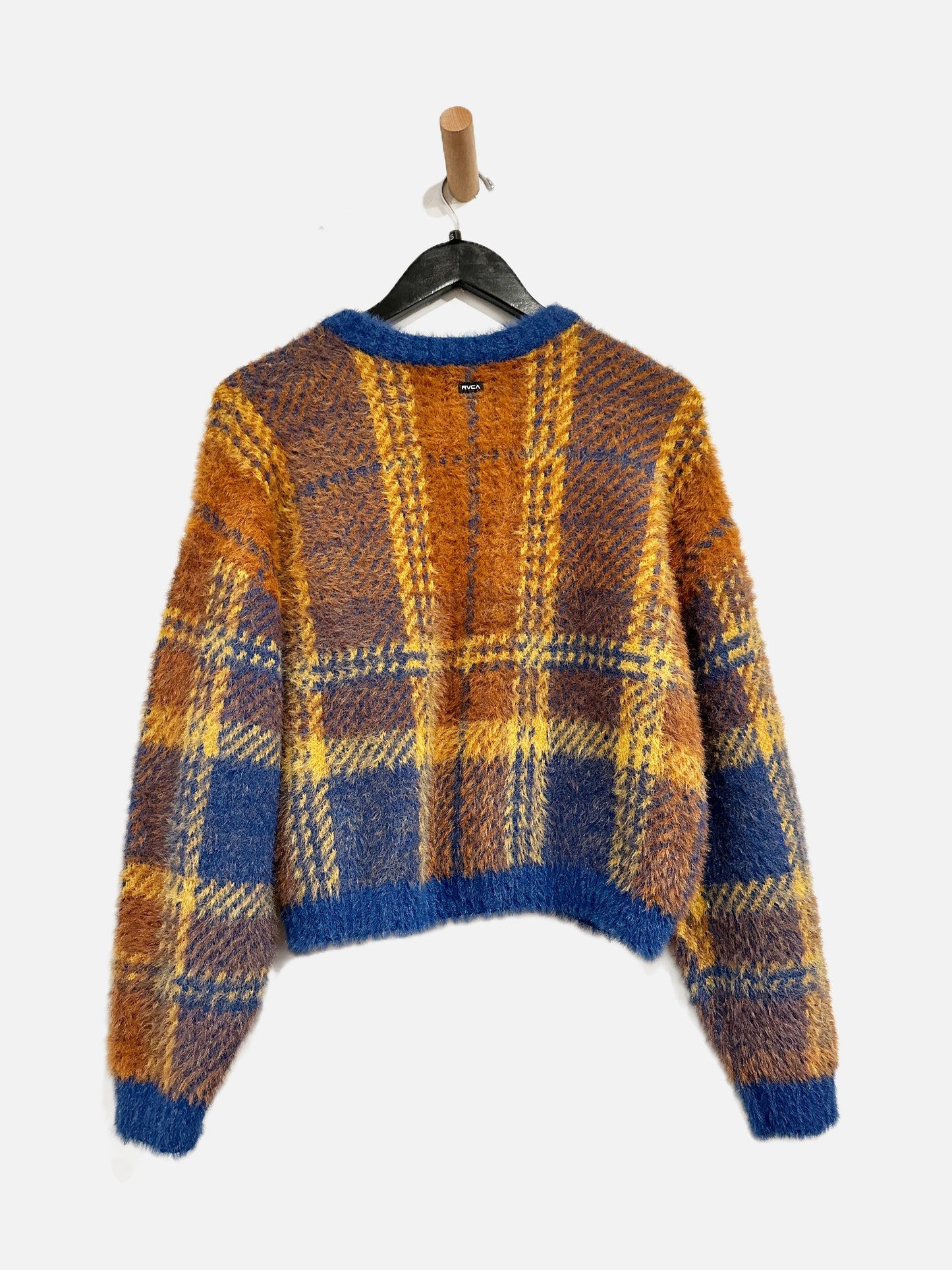 RVCA Brown/Blue Eyelash Sweater - Small
