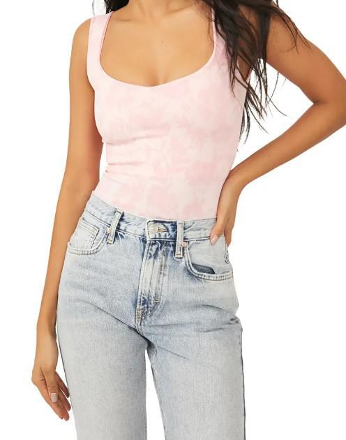 Free People Pink Floral Bodysuit - M/L