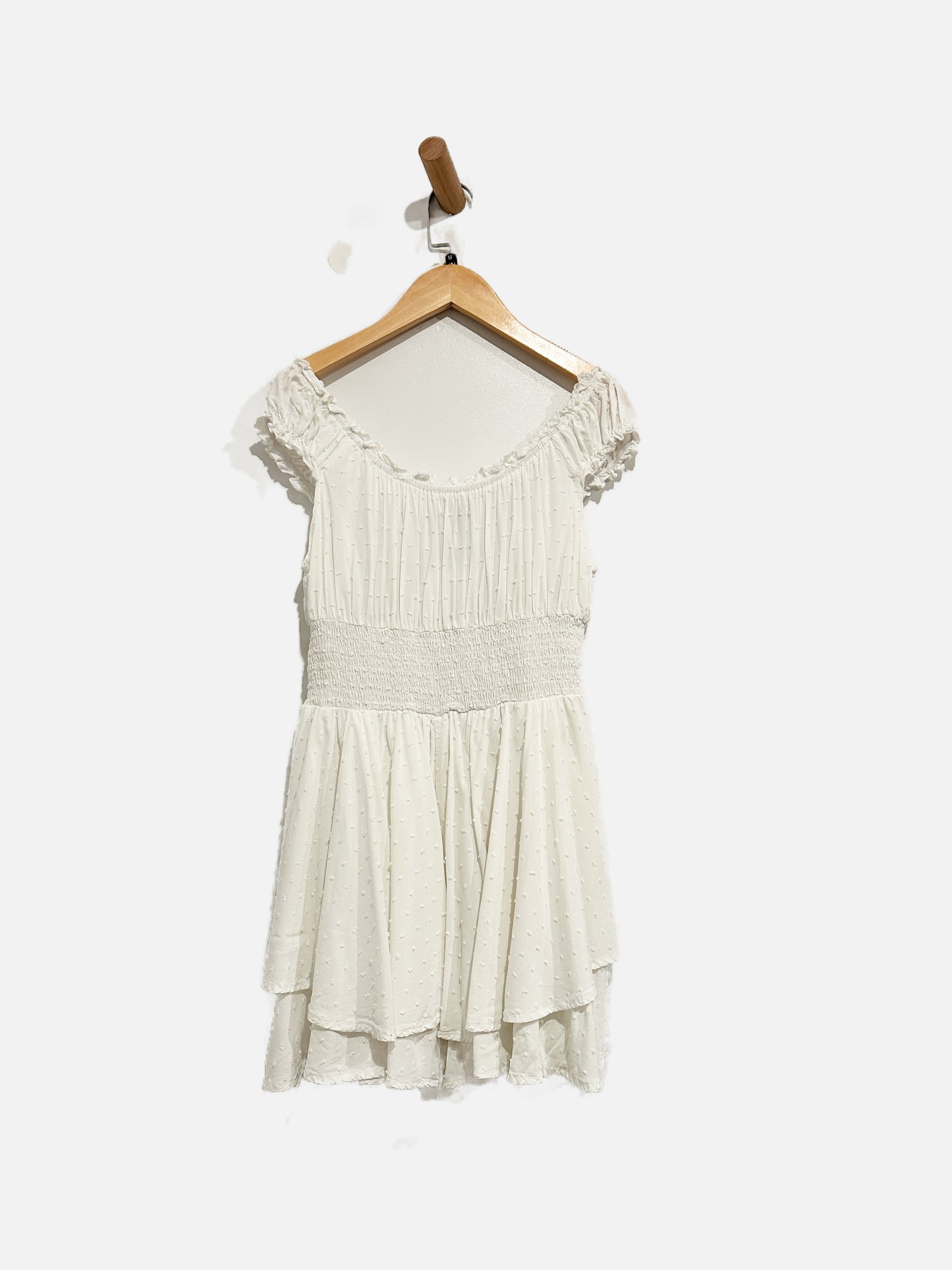 Urban Outfitters White Swiss Dot Romper - Medium