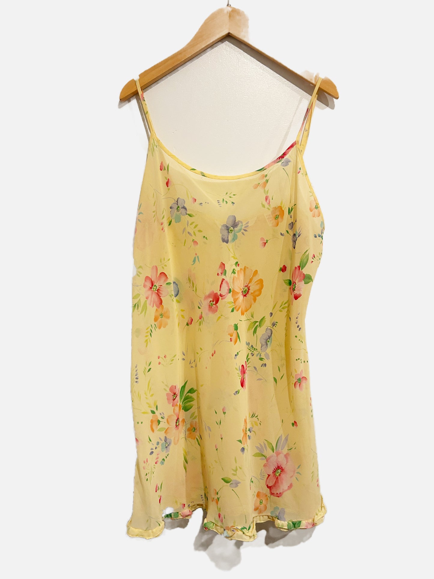 Victoria's Secret 90’s Yellow Floral Slip Dress - Medium
