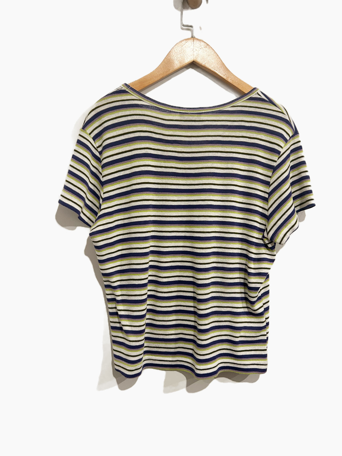No Boundaries Vintage Purple Green White Stripe Top - Medium