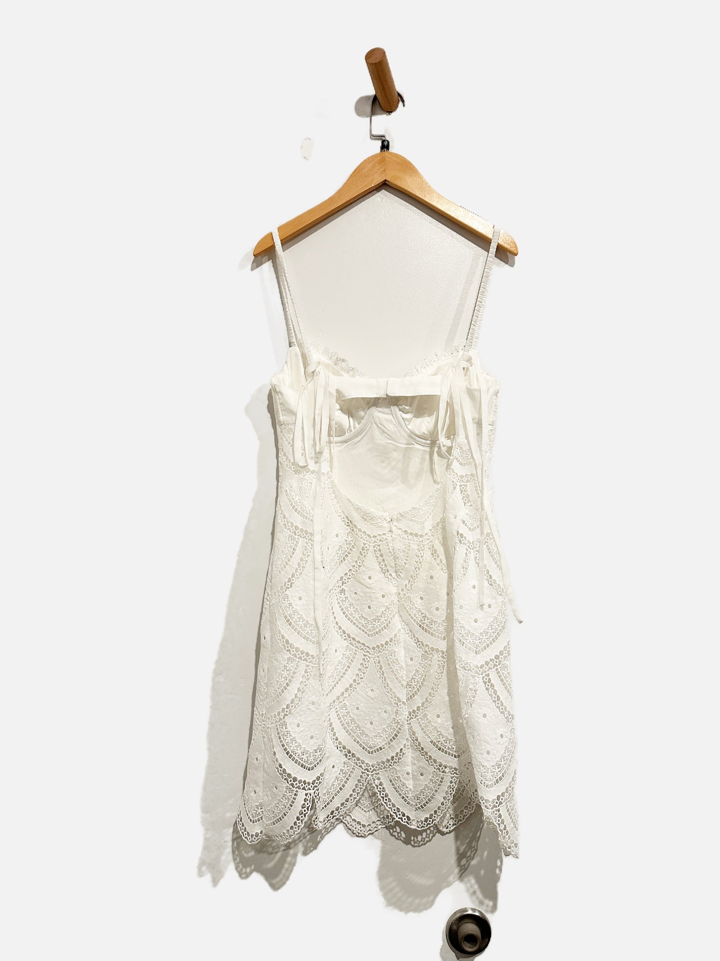 For Love and Lemons NWT Sandra White Eyelet Mini Dress - Medium