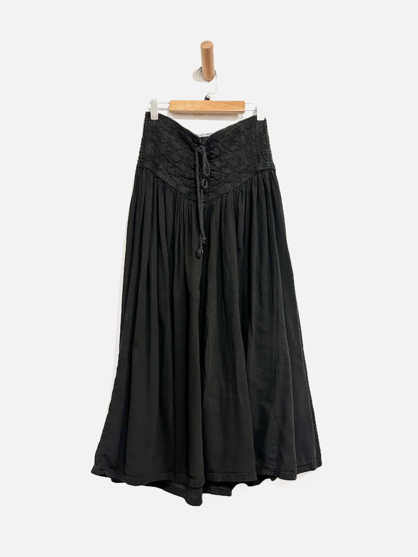 Jen’s Pirate Booty for Free People Black Lace Up Midi Skirt - XS