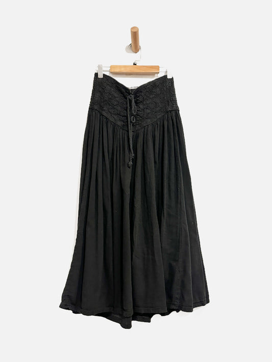 Jen’s Pirate Booty for Free People Black Lace Up Midi Skirt - XS