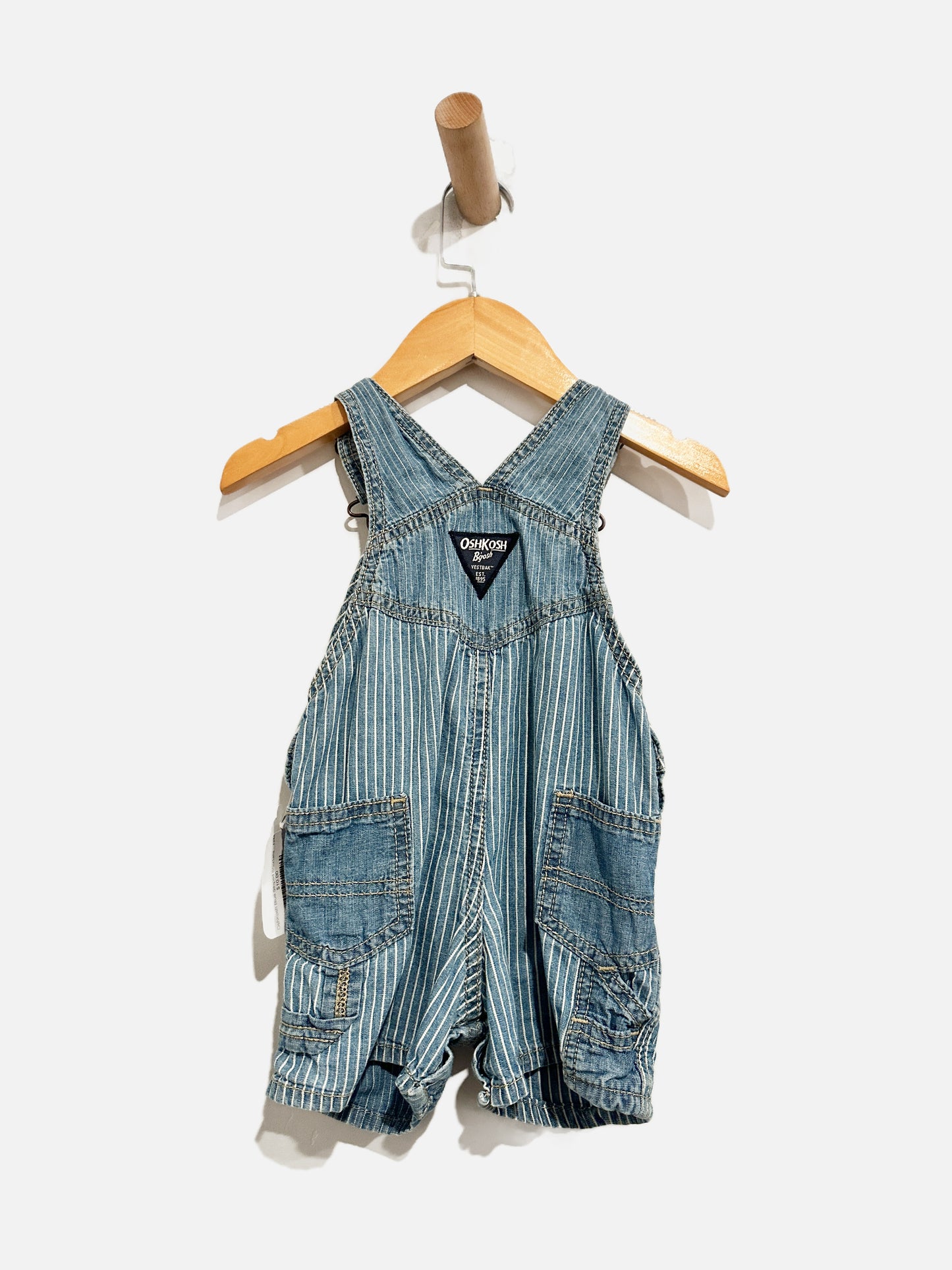 OshKosh Blue Striped Shortalls - 12M