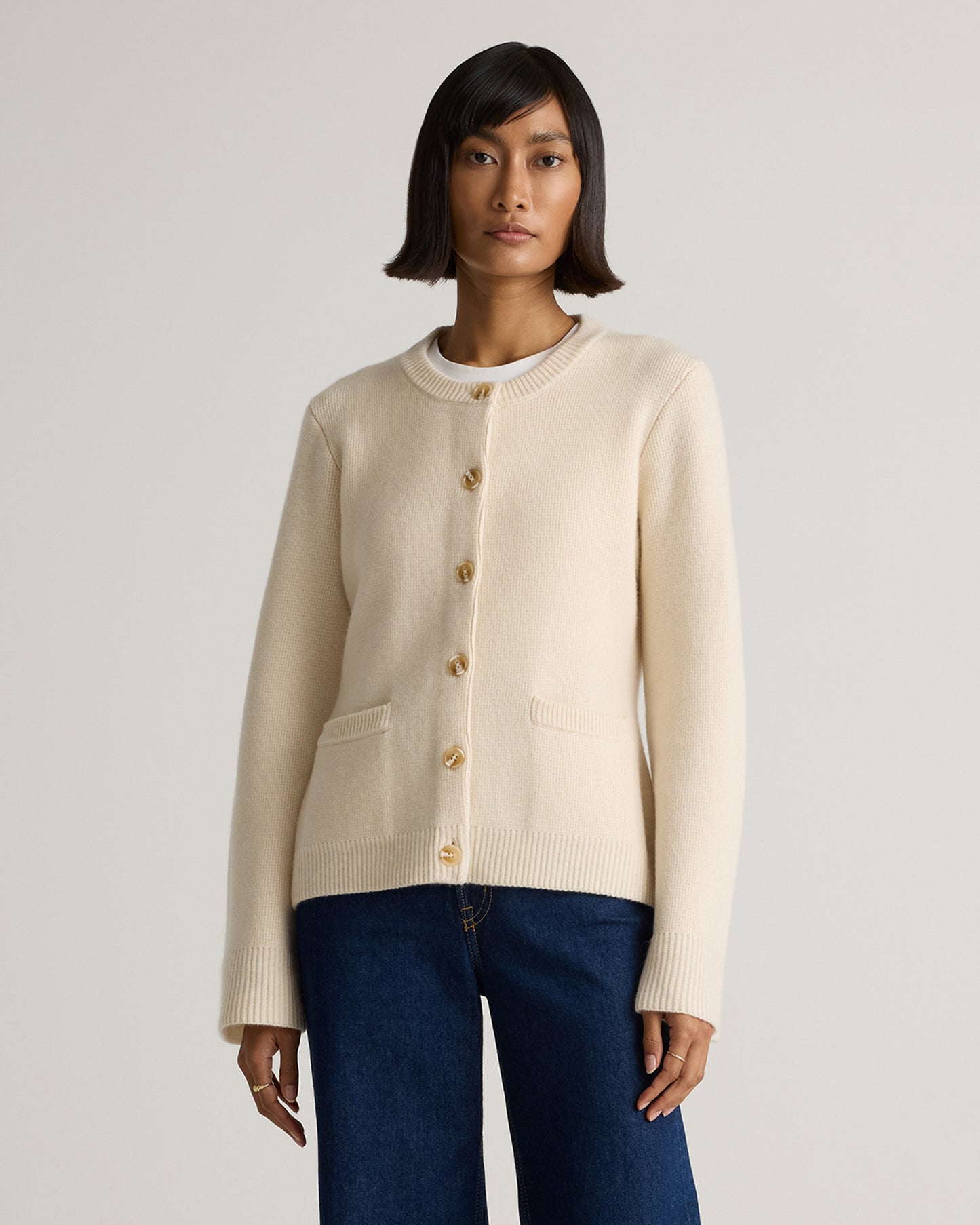 Quince Mongolian Cashmere Button Down Sweater - Small