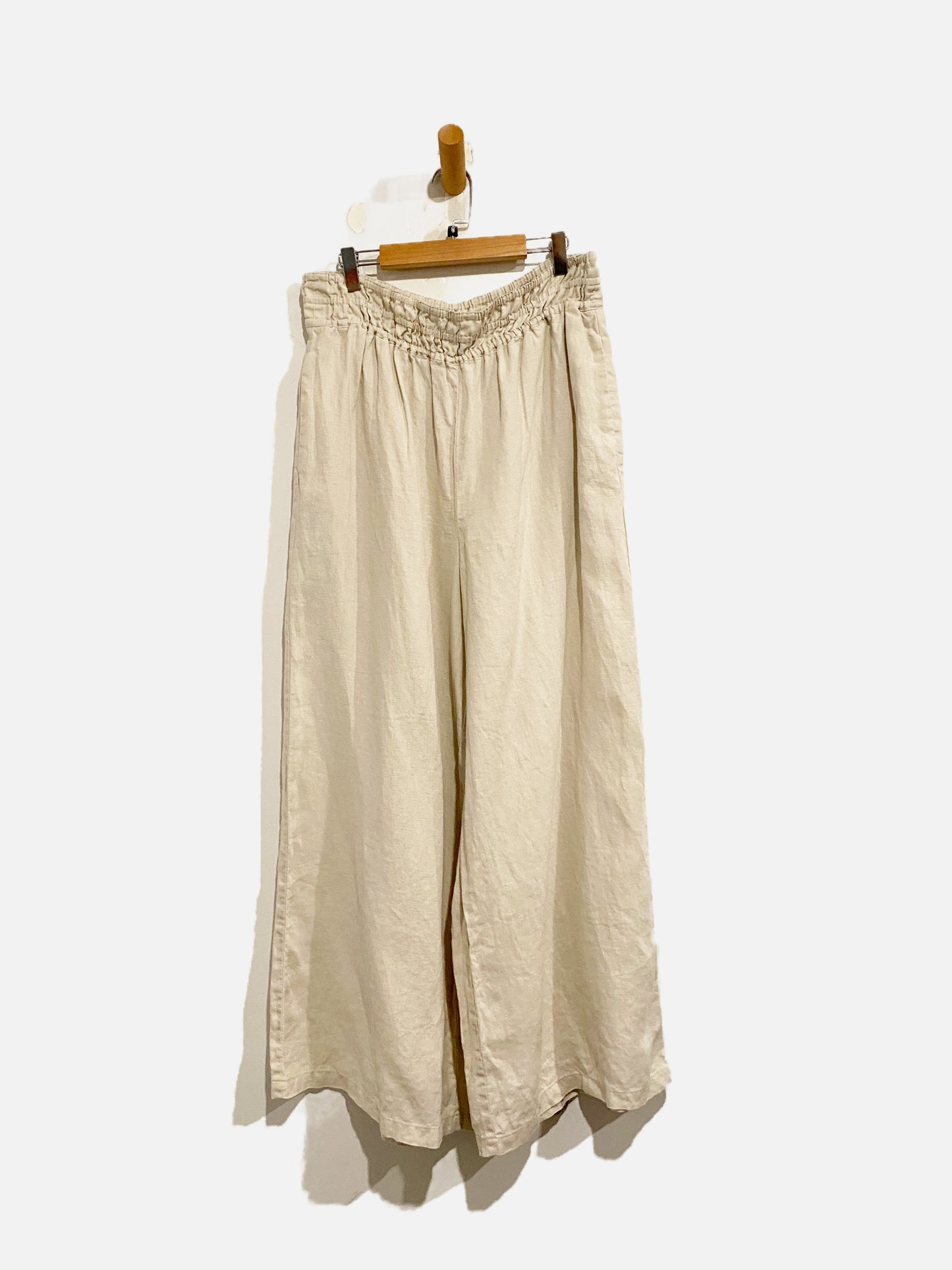 Anthropologie Tan Linen Wide Leg Pants - MT