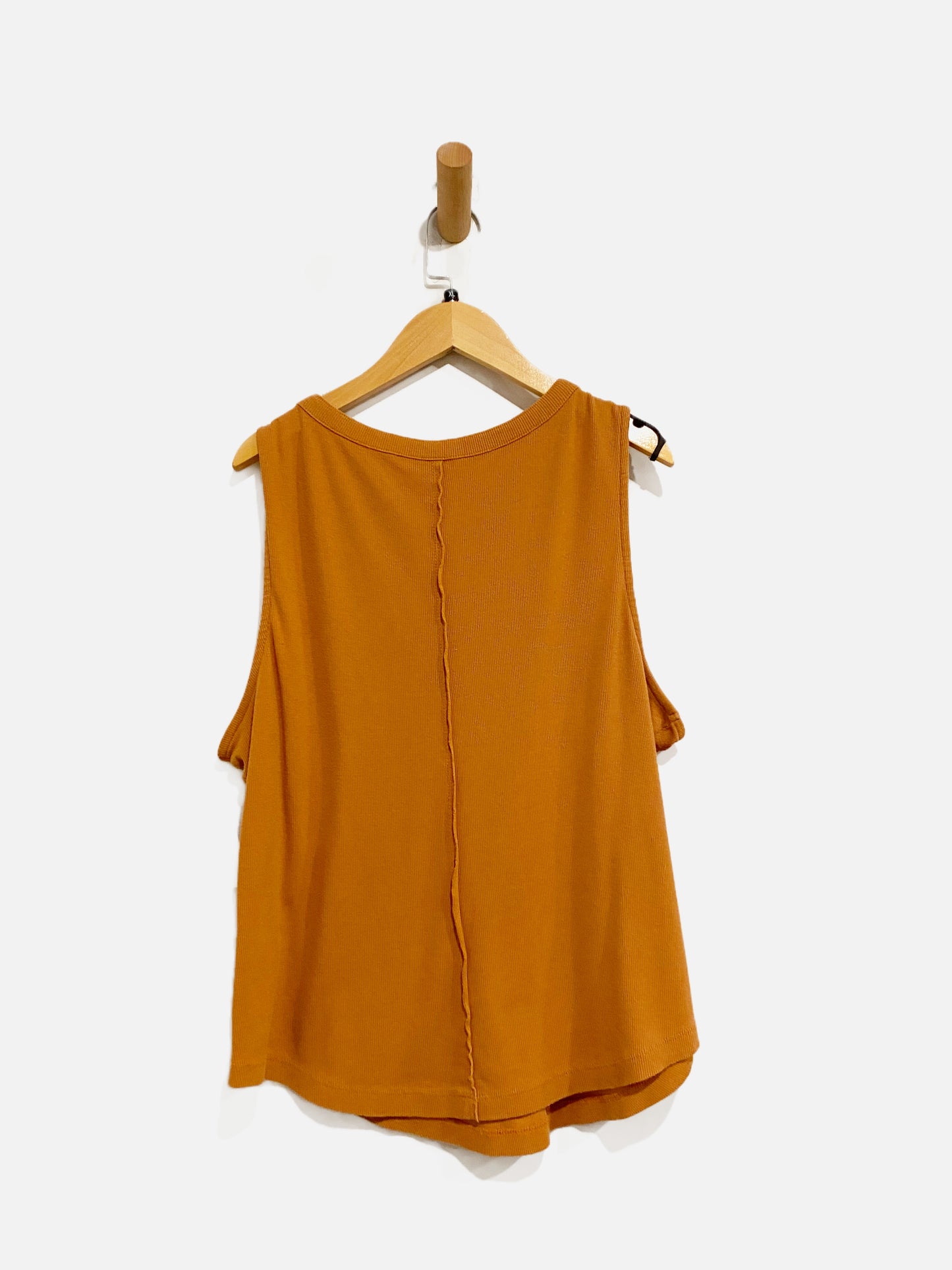 Anthropologie Pilcro Orange Ribbed Henley Tank - XL