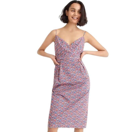 J. Crew Red Floral Midi Dress-4