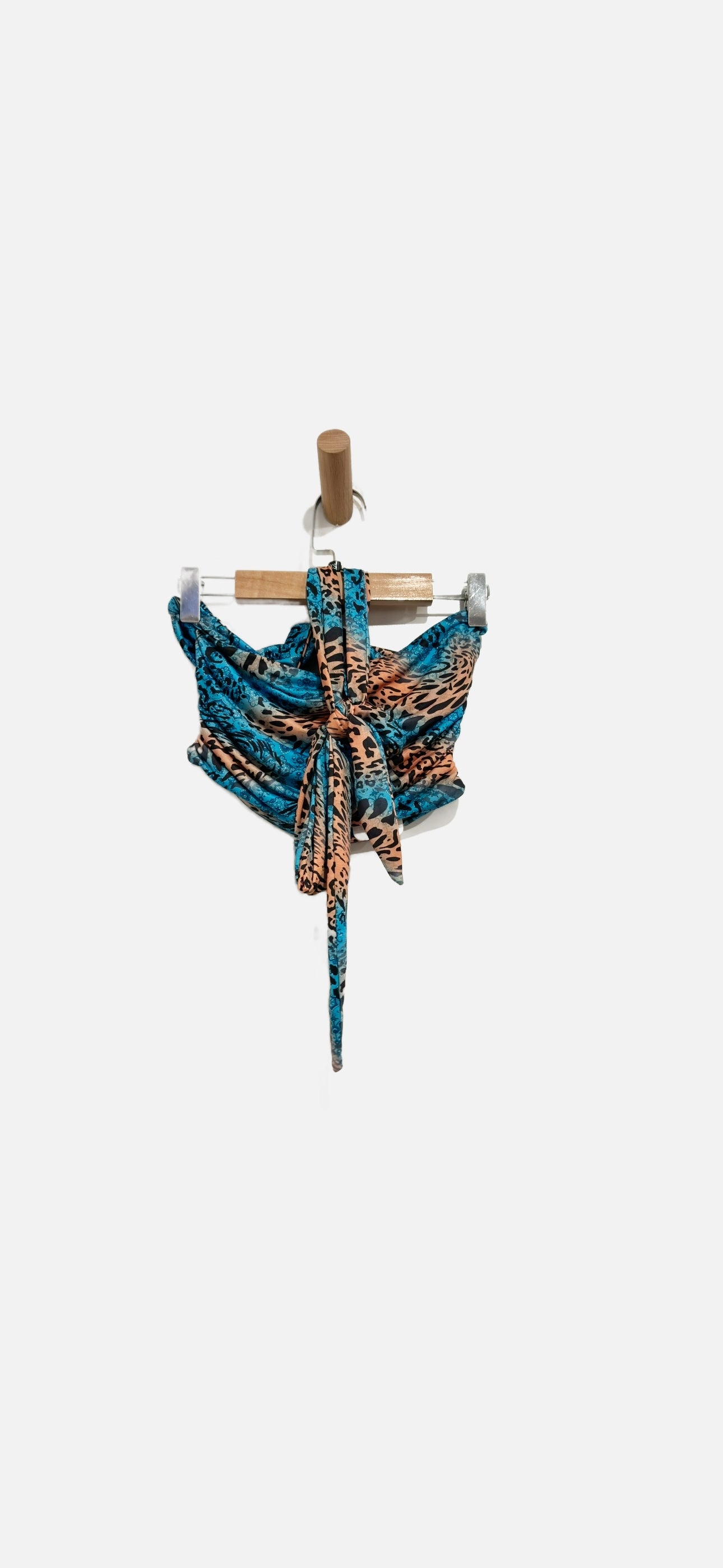 I Am Gia Blue Print Halter Tank - XS