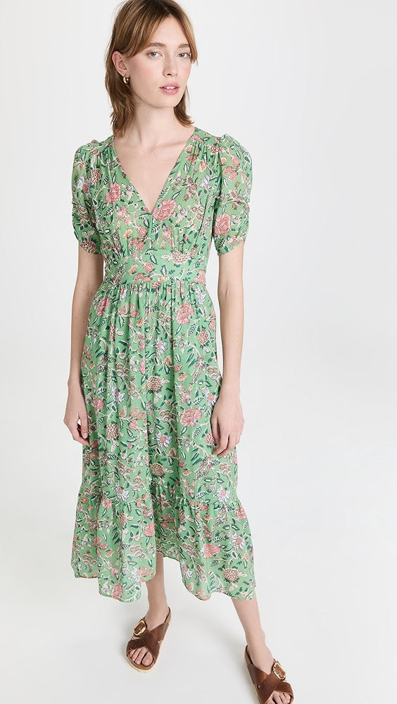 Xirena Green Floral Maxi Dress - Large