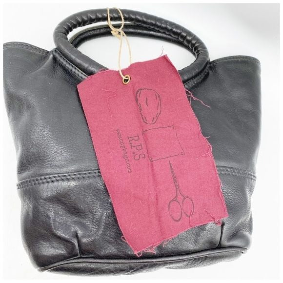R.P.S. Black Leather Crossbody Bag