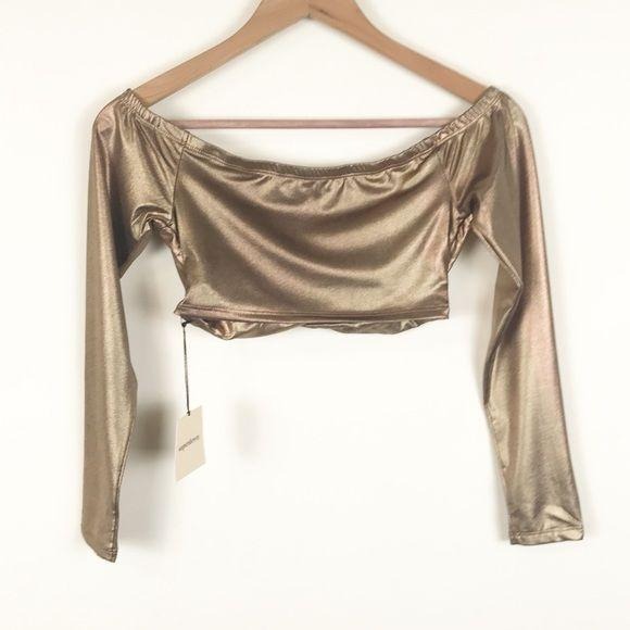 Ira Off Shoulder Mini Skirt Set in Bronze Size Small