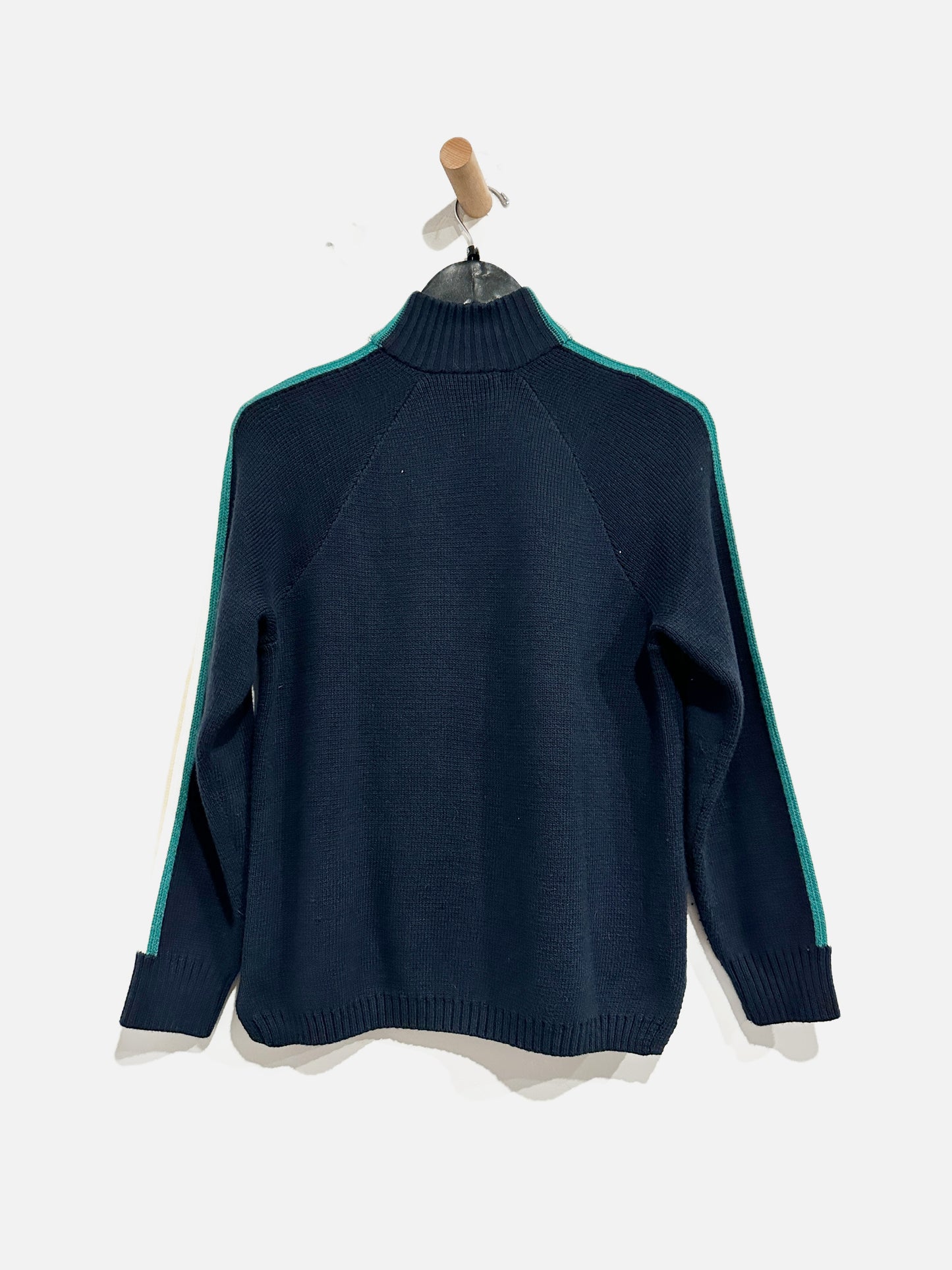 Marine Layer Retro Navy Stripe Quarter Zip Sweater - Small