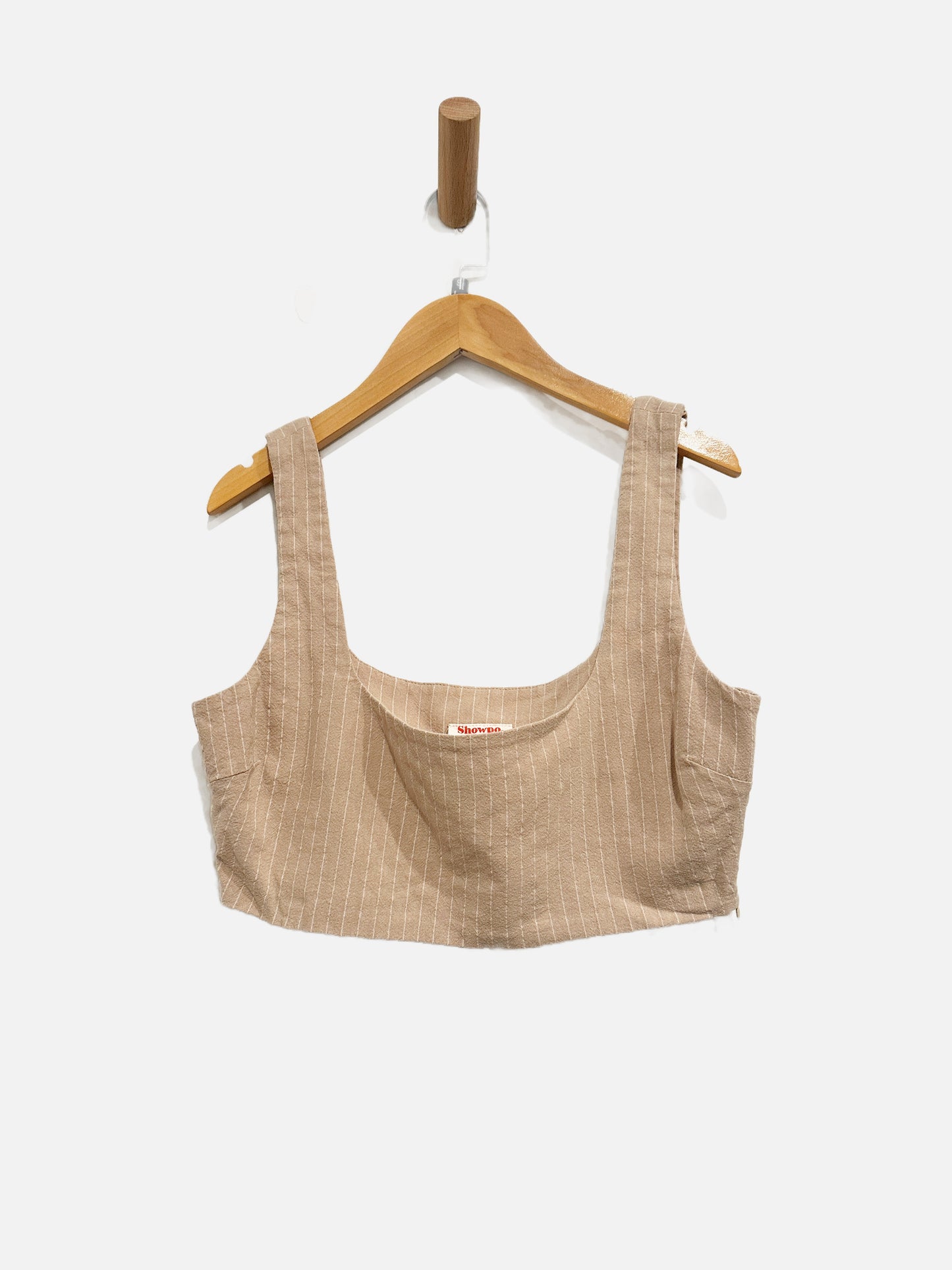Showpo. Tan and White Stripe Skirt and Crop Top Set - 6