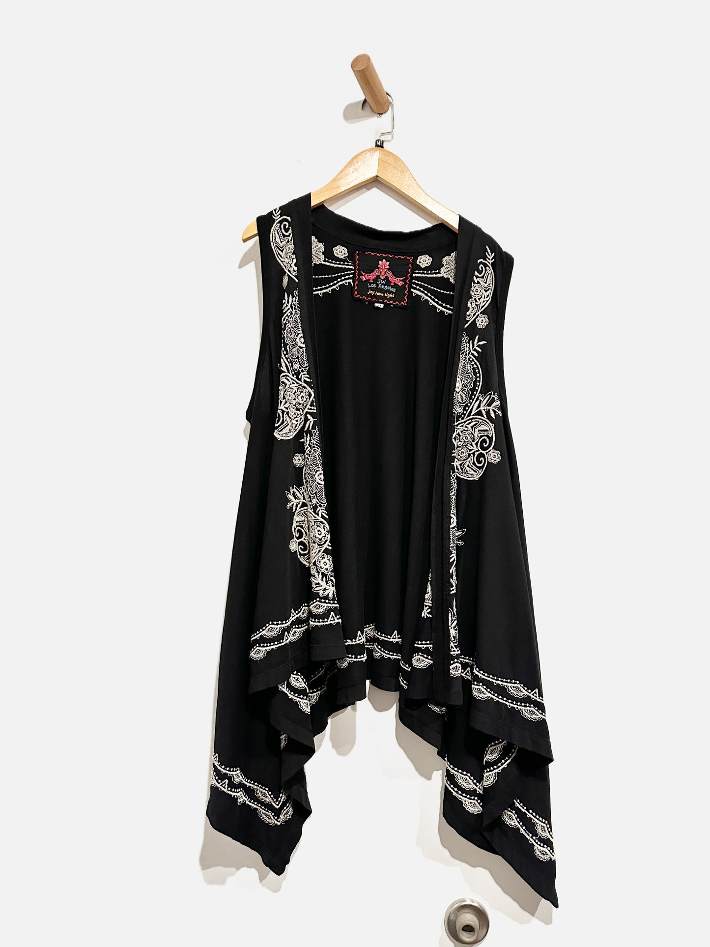 Johnny Was Black Embroidered Vest - Medium