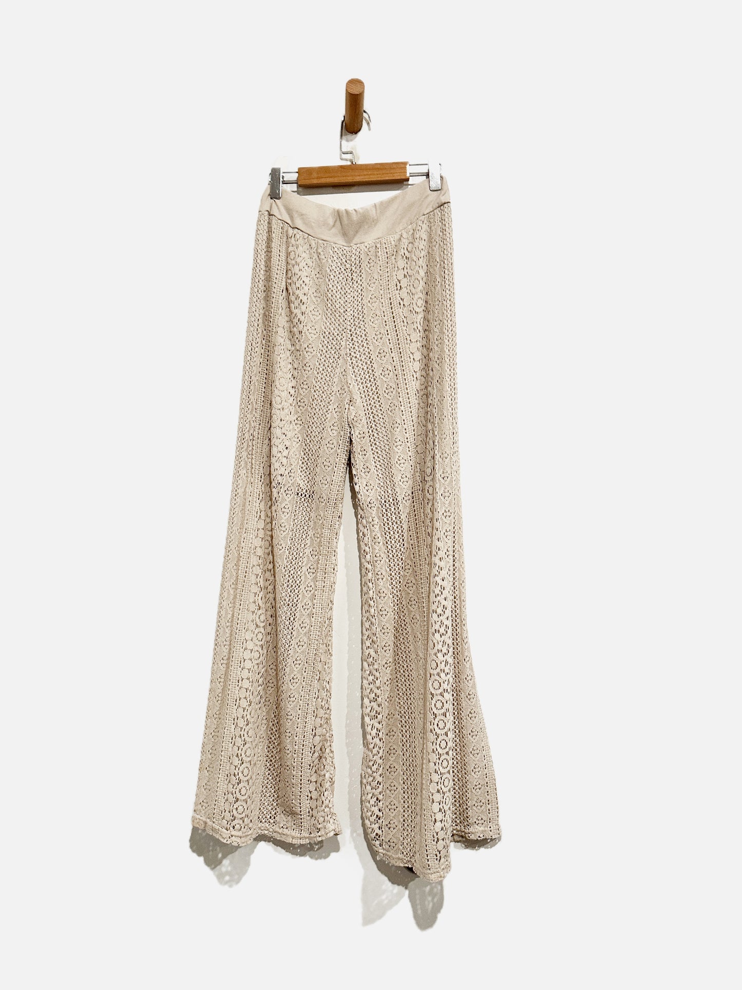 Karamel Cream Lace Pants - 0S