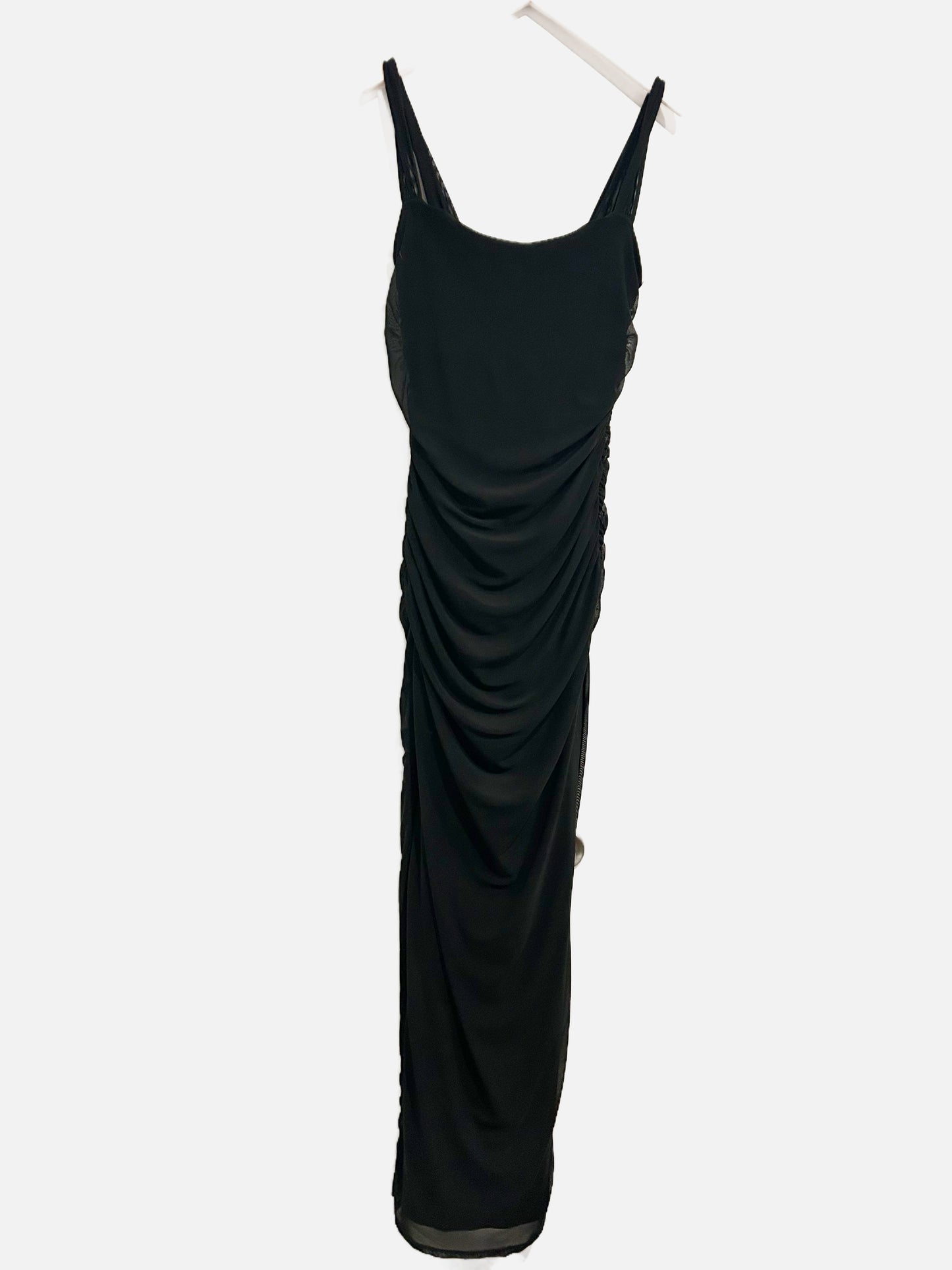 Lululs Black Mesh Bodycon Maxi Dress - Medium