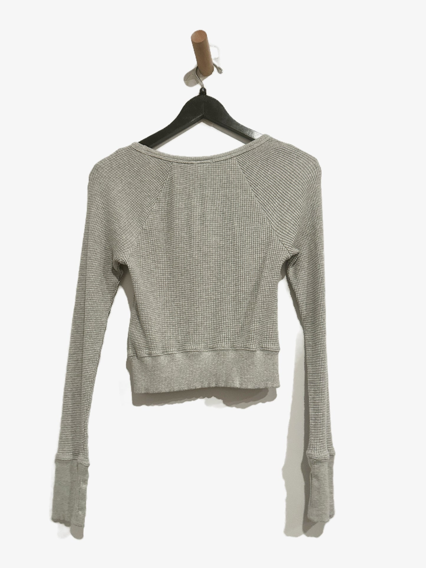 Aerie Offline Grey Waffle Knit Long Sleeve - Small