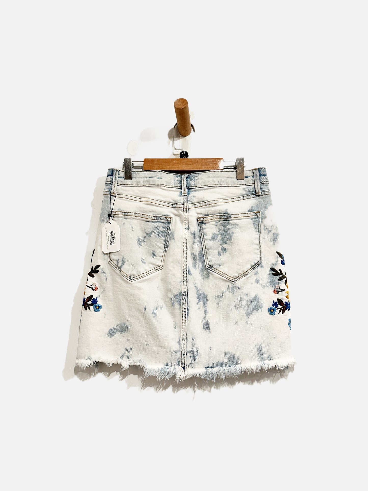 Driftwood Denim Embroidered Skirt - 26