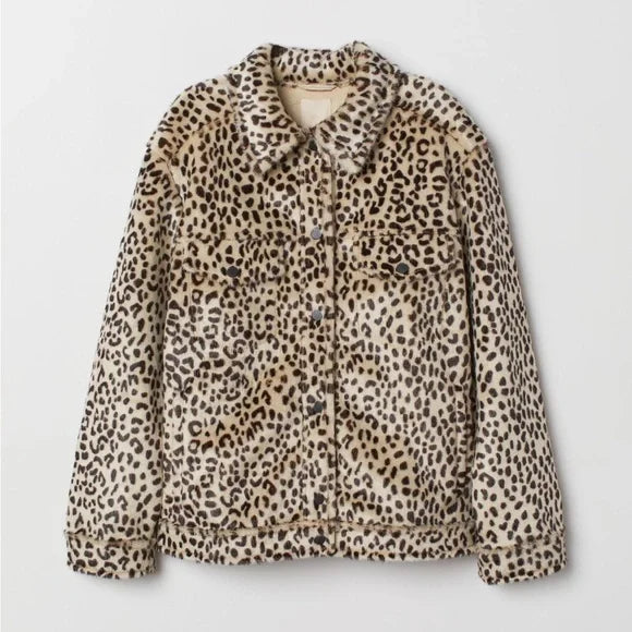 H&M Cheetah Trucker Jacket - Small