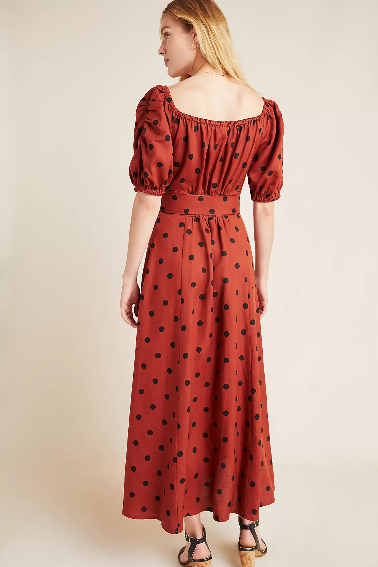 Anthropologie Maeve Lucienne Polka Dot Belted Dress - 6