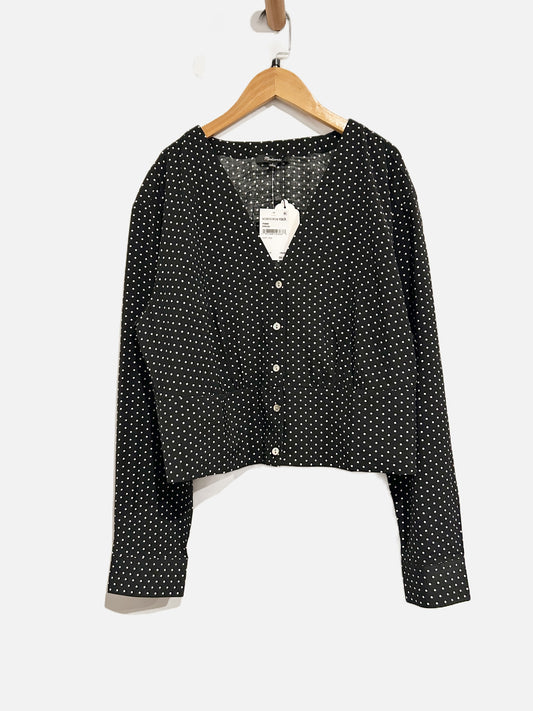 Madewell Black Polka Dot Blouse - Large