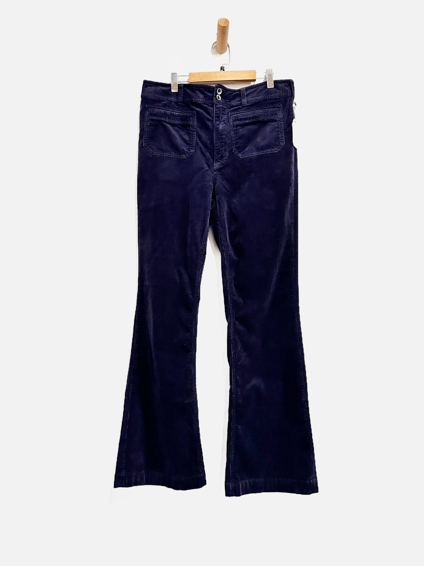Anthropologie Pilcro Blue Corduroy Flare Pants - 30