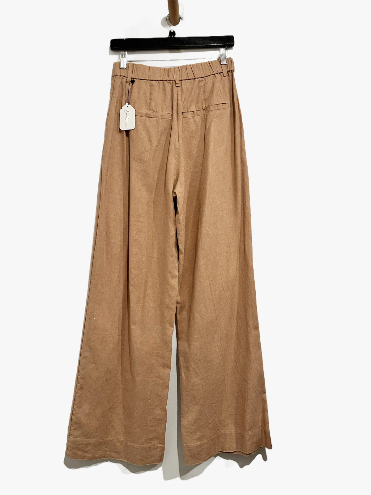 Abercrombie & Fitch Tan Linen Blend Wide Leg Pants - Small