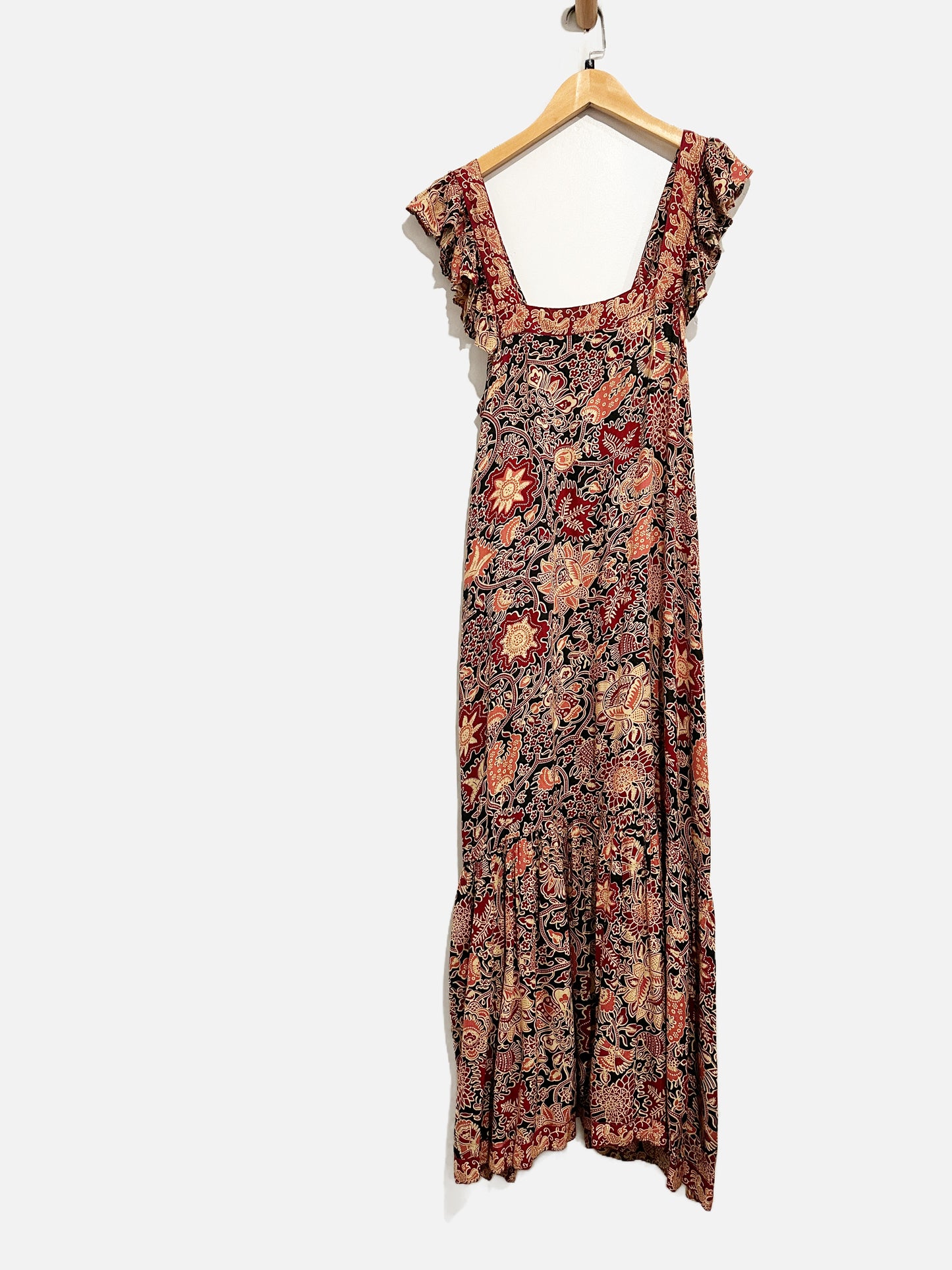 Love the Label Sam Jaipur Black and Red Floral Printed Maxi Dress -Small