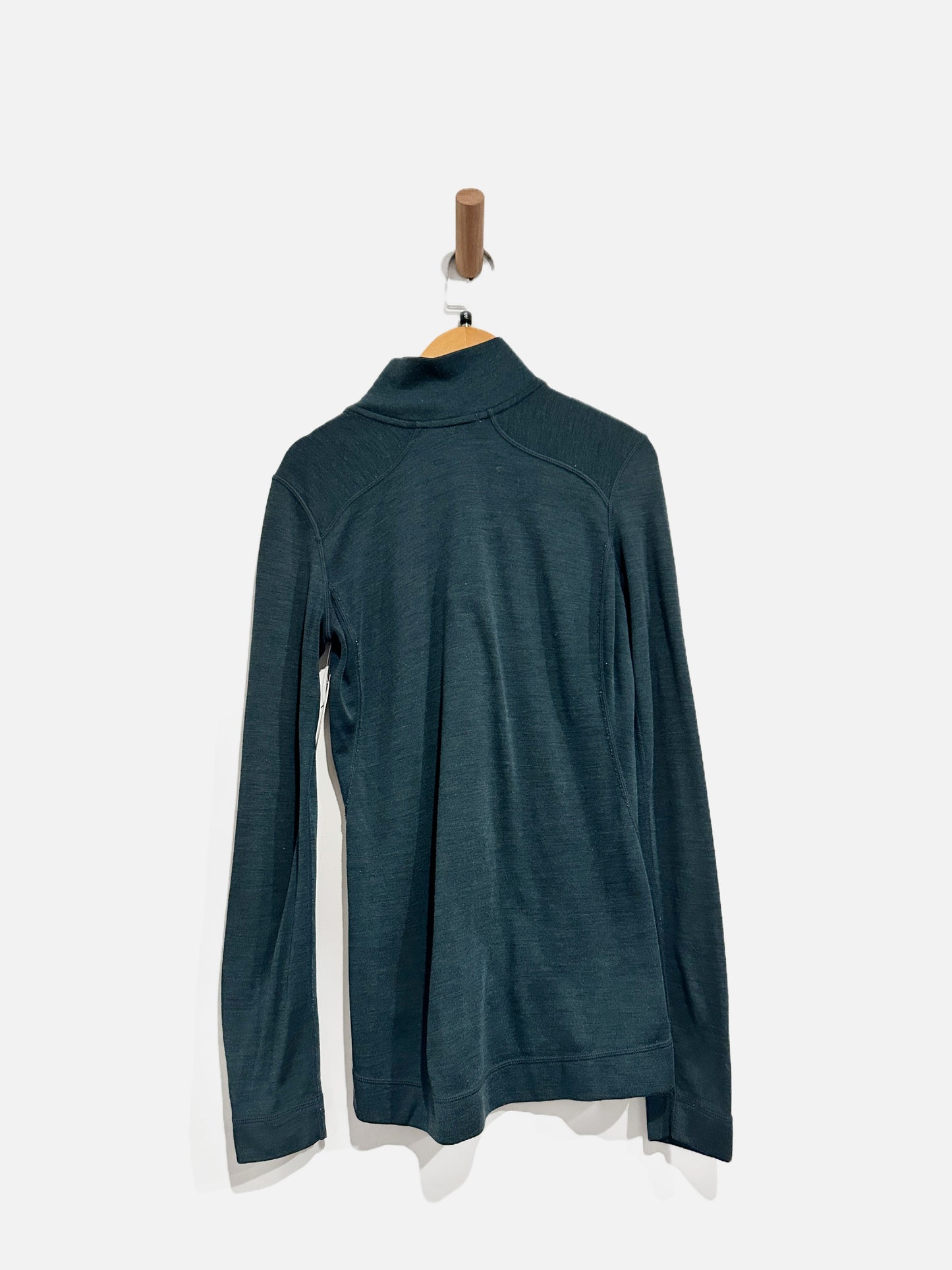 Smartwool Base Layer Merino Wool Green Quarter Zip - Small