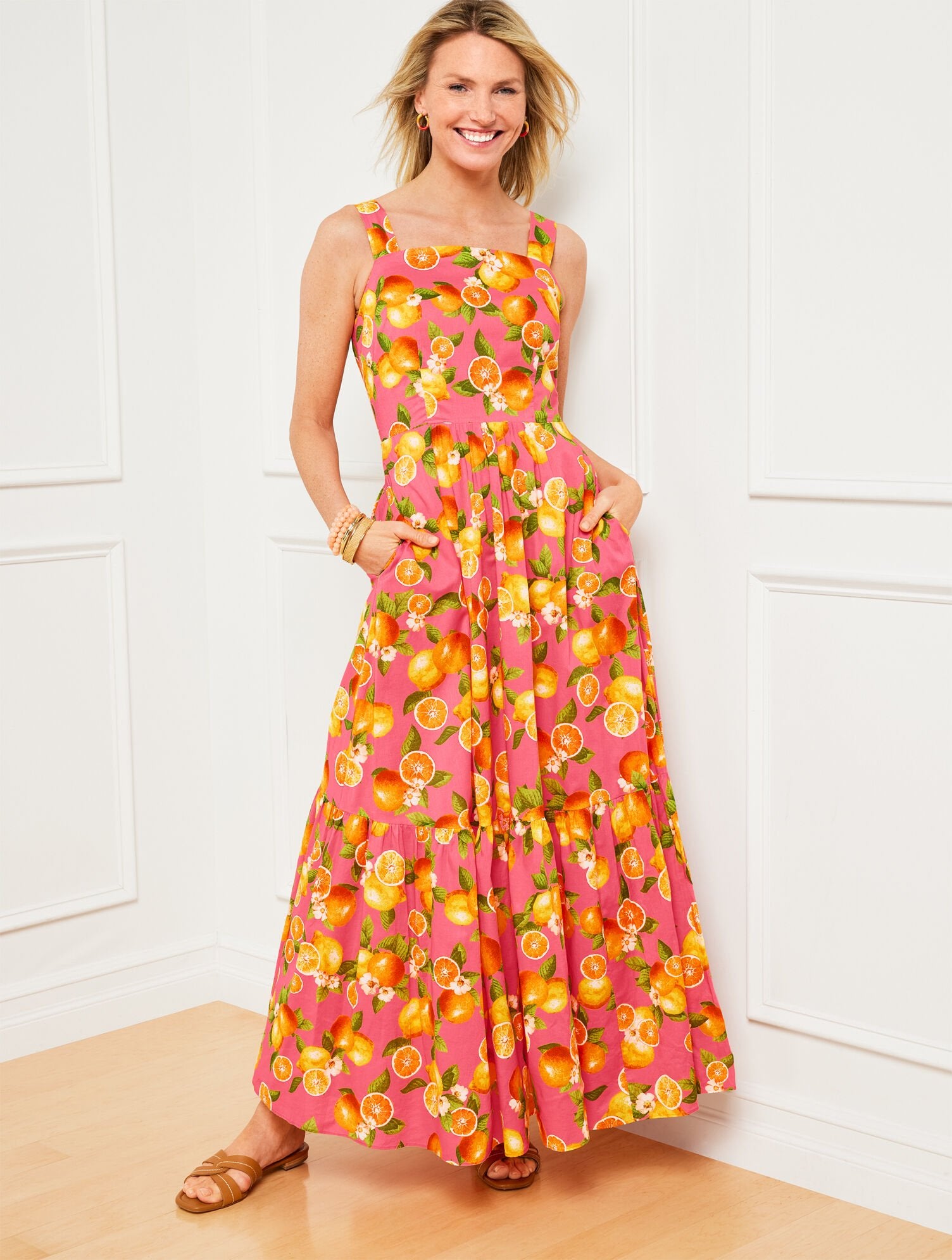 Talbots Pink Lemon Maxi Dress