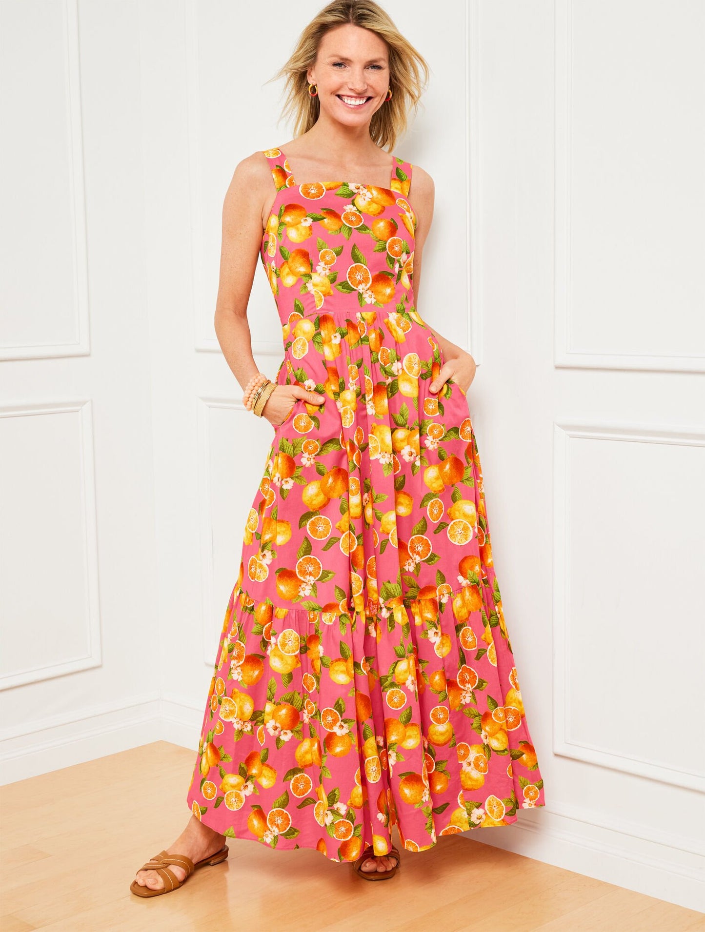 Talbots Pink Lemon Maxi Dress - 10P