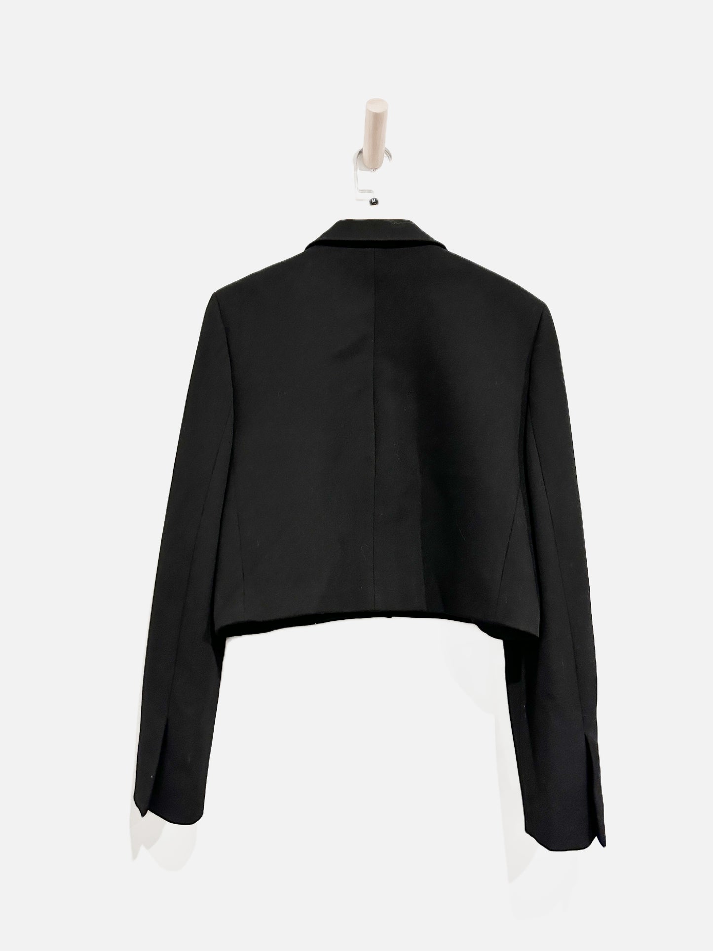 Zara Black Cropped Boxy Blazer - Medium