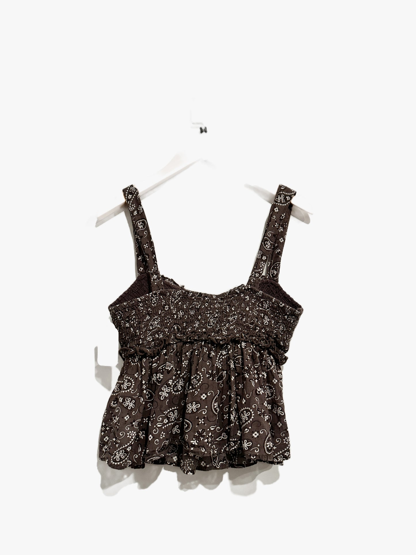 American Eagle Brown Paisley Print Tank - XXS