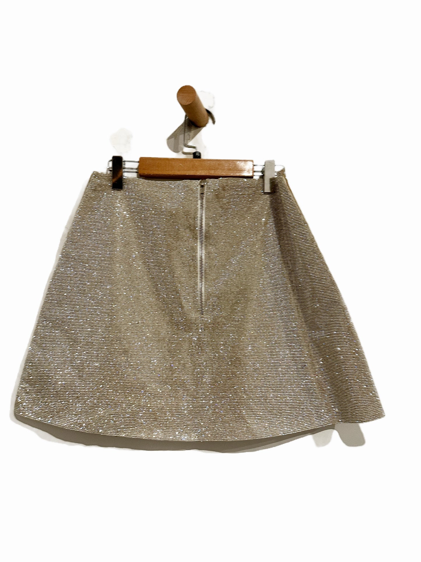 12th Tribe Shira Silver Rhinestone Mini Skirt - XS