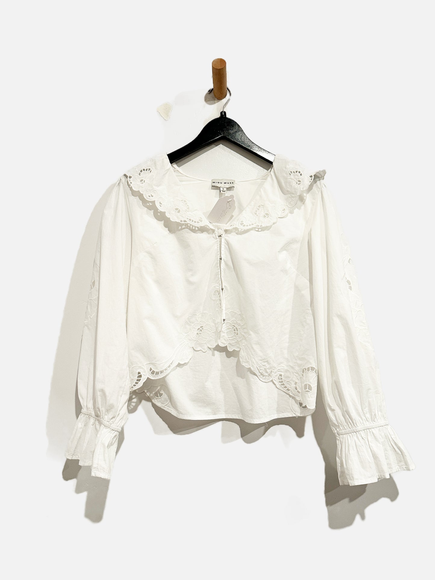 Miou Muse White Eyelet Blouse - Small