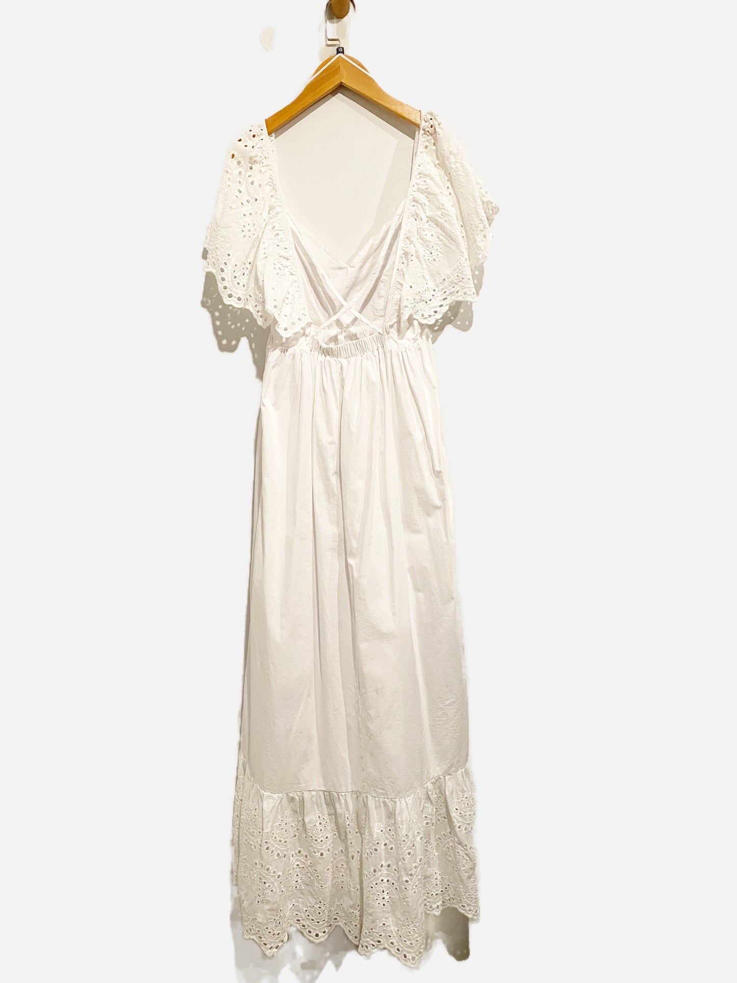 Sugar Lips White Eyelet Midi Dress - XS