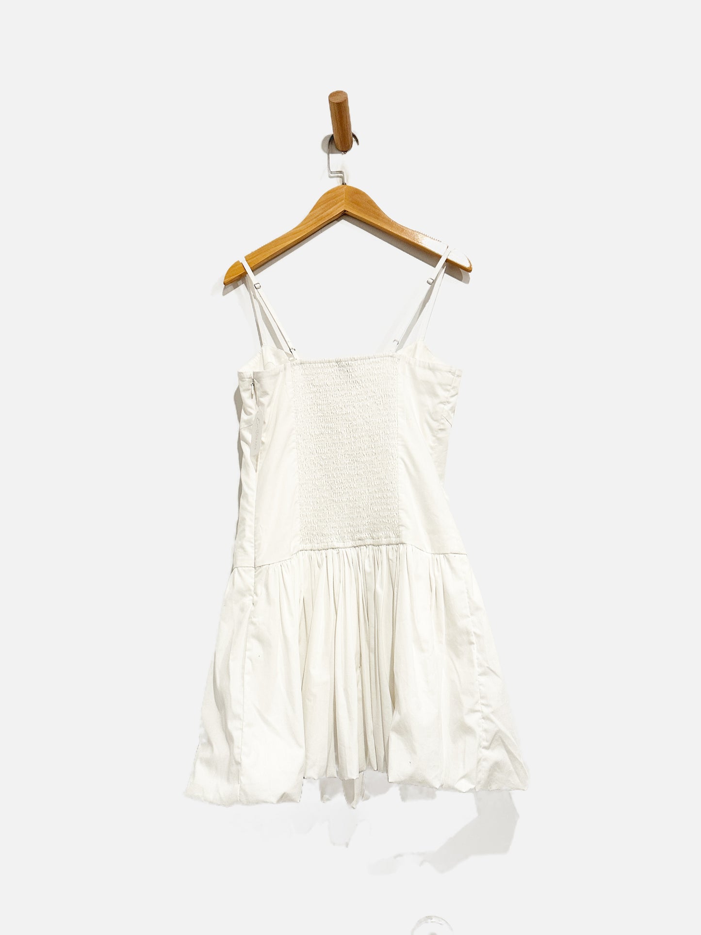 Modelama White Bubble Hem Mini Dress