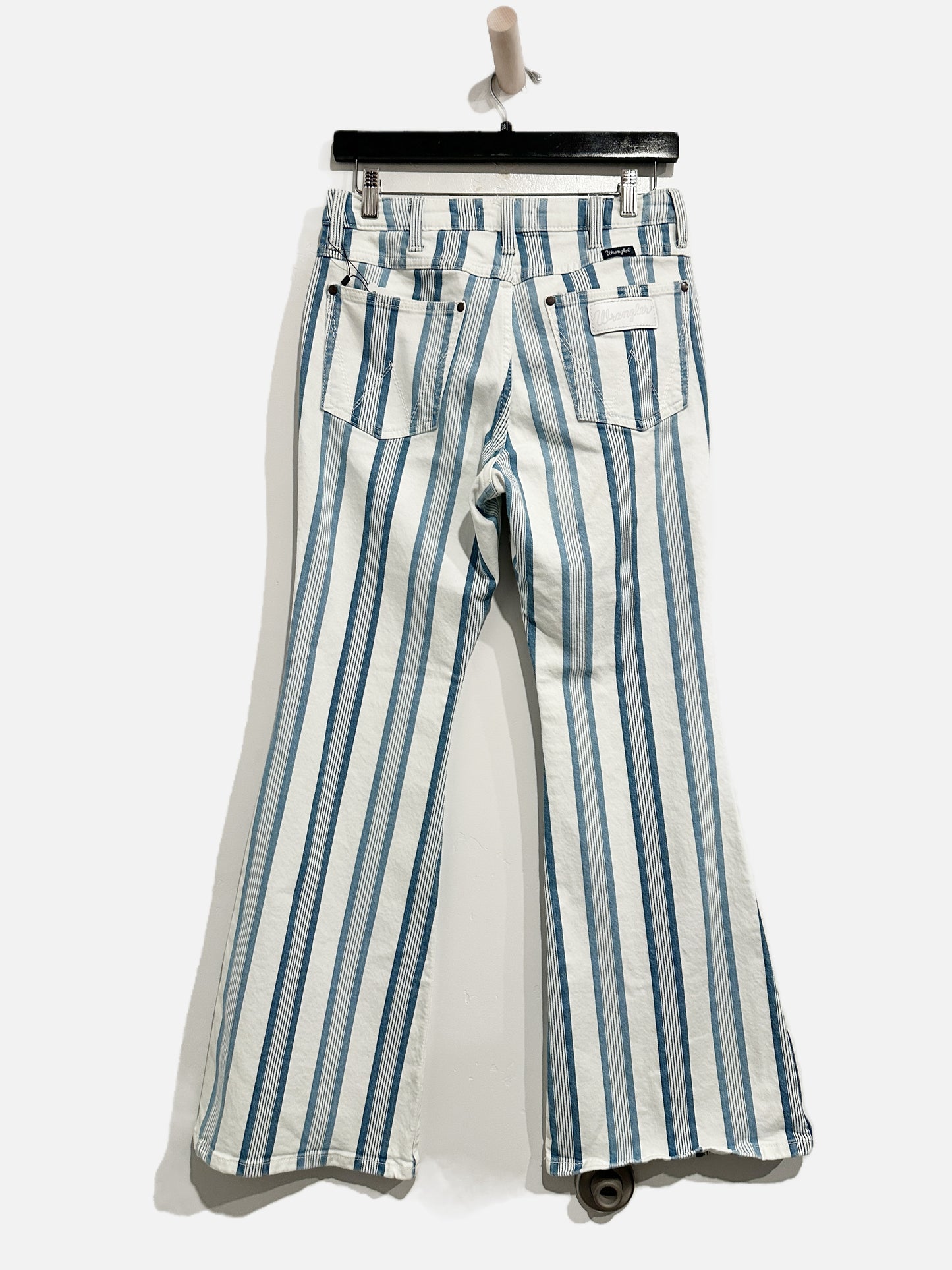 Wrangler Blue and White Stripe Flare Jeans - 28x30